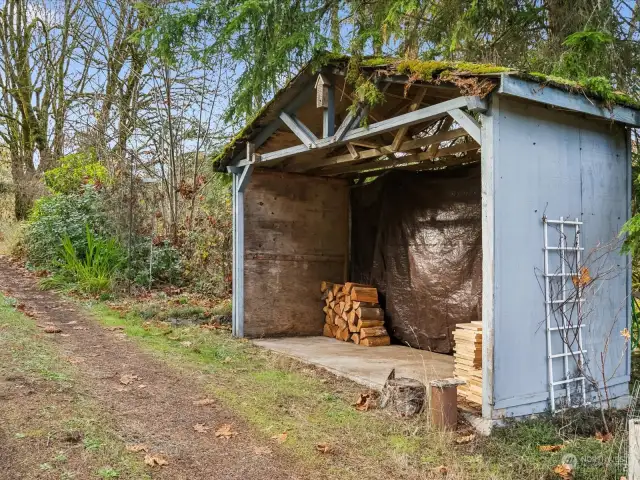 Convenient wood shed