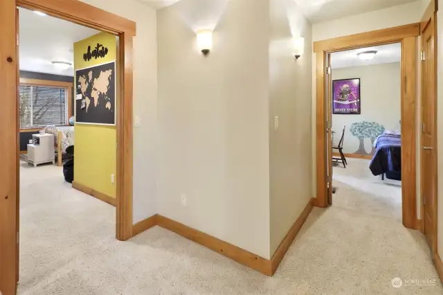 Upper level hallway to the 3 spacious bedrooms.