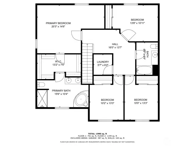 Upper level floor plan