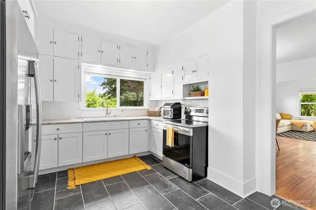 The kitchen is wide open.