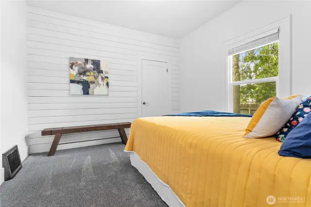 There are two options for the Primary Bedroom.  Here is option #1 on the main level.