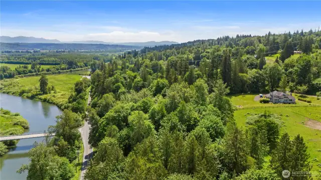 Snoqualmie river views, sits just below property.