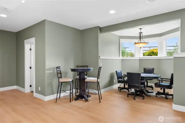Octagonal shaped Card room perfect for table,  game night anyone?