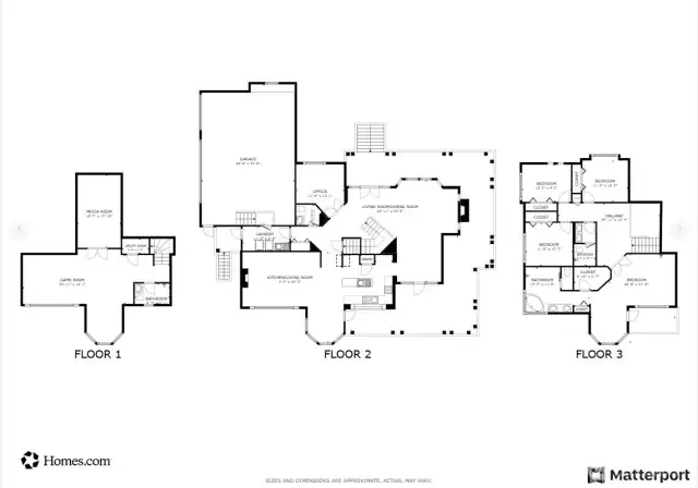 Floor plan all 3 levels