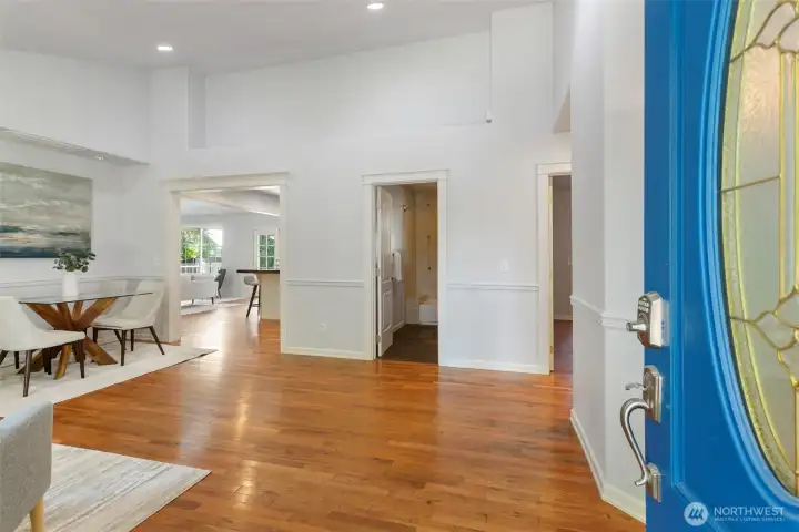 Walking into front door, is the front room