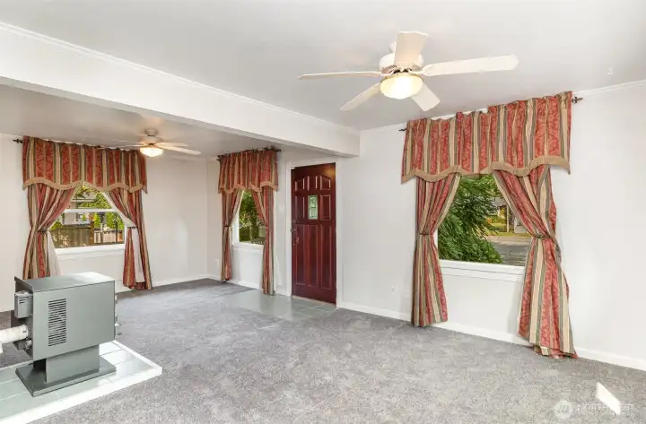 Ceiling fans offers extra comfort during the warm summer months.