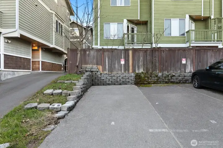 Dedicated parking space off the alley.