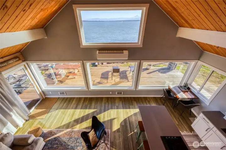 Looking down from the loft