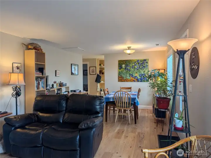 Living room view toward dining area