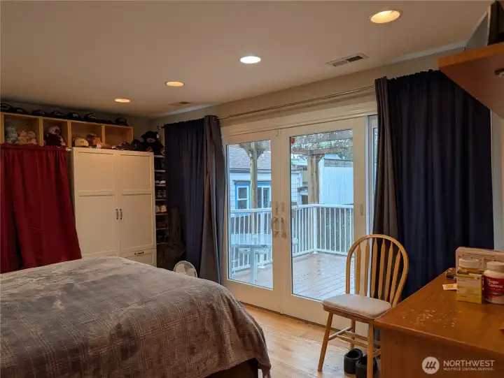 Bedroom #1 - primary with sliders to deck