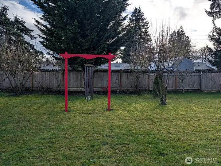 Large backyard with alley access.