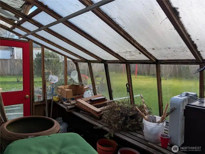 Greenhouse access from backyard or from garage