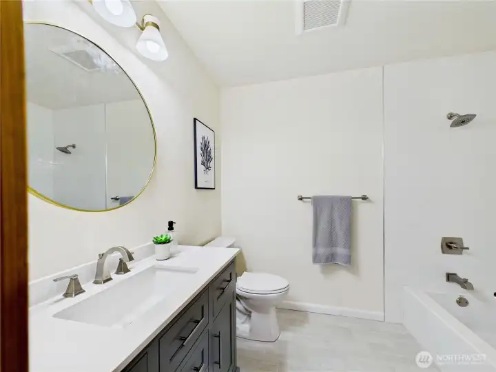 Freshly remodeled. Never been used and delightfully done.