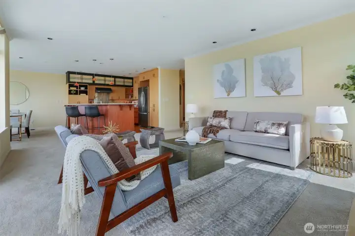 Another angle from the living room looking back towards the kitchen.
