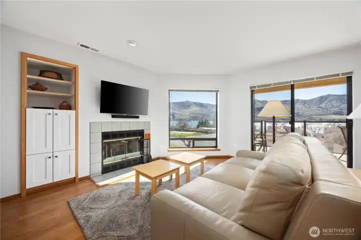 Wood burning fireplace