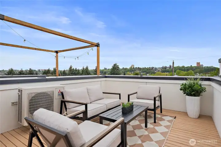 Refreshed rooftop deck.