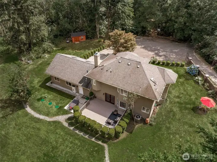 Completely secluded for ultimate privacy. Inviting backyard deck designed for entertaining and taking in the tranquil surroundings.