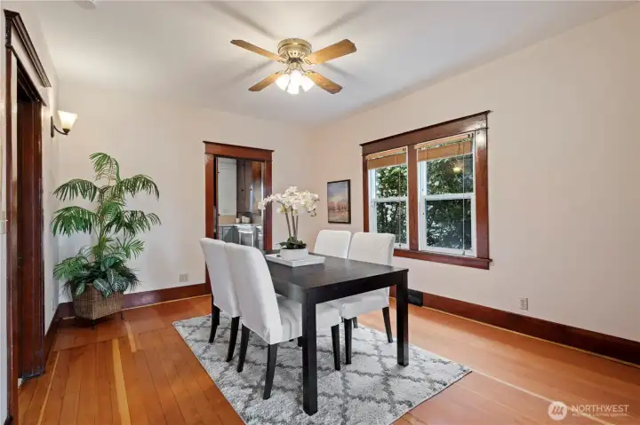 Oversized dining room is great for entertaining, or simply spreading out
