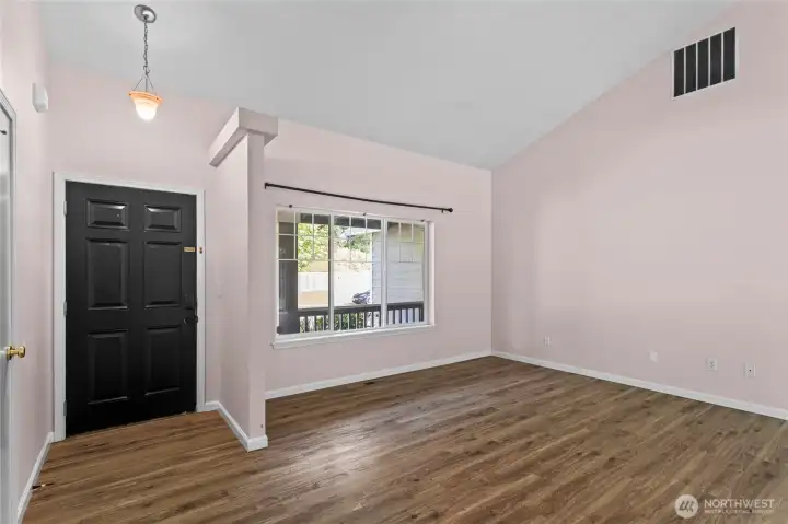 Looking back towards the front door and covered front porch