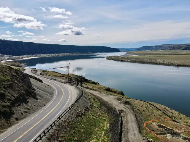 Looking over the property to the mighty Columbia River