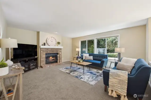 Warm & welcoming family room. Includes fireplace for those winter evenings.