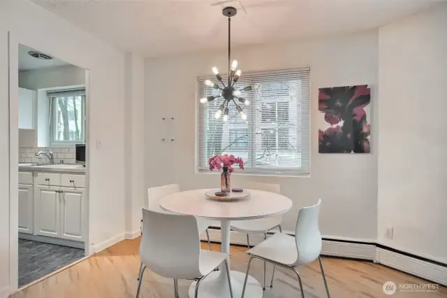 Dining area just off kitchen.