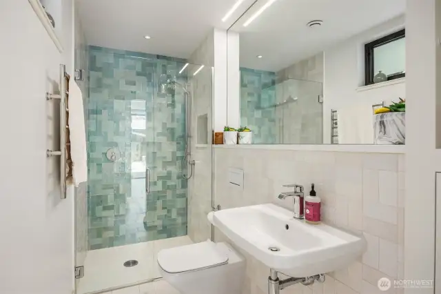 European designer bathroom in the guest suite.