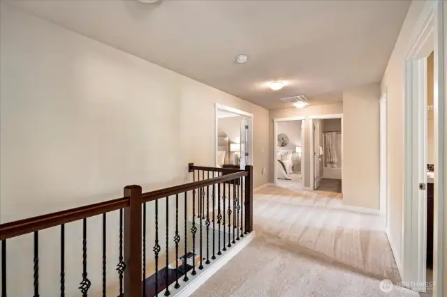Upstairs are three more bedrooms and a bonus room