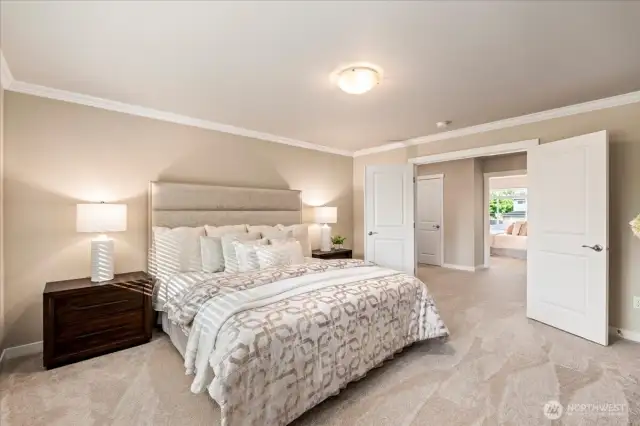 Step inside the relaxing primary bedroom oasis