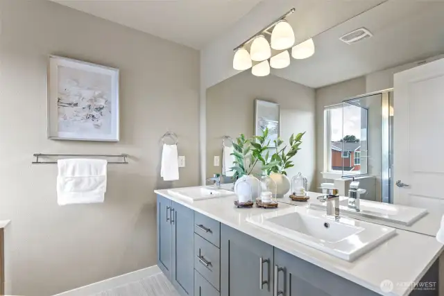 Luxurious bathroom with double vanity!