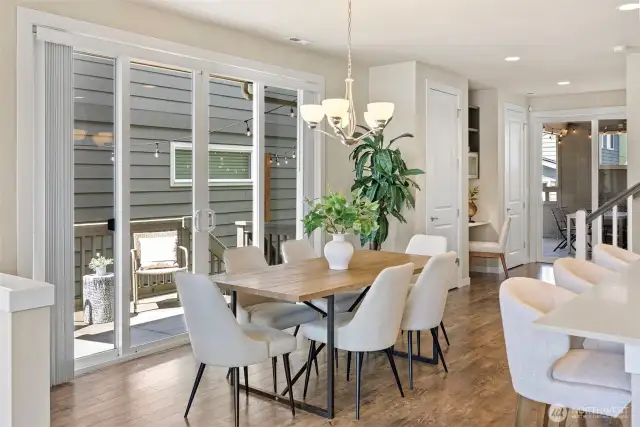 Convenient double access to outdoor areas makes this home great for gatherings.