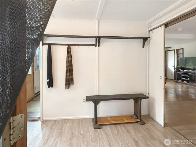 enter from the back to this mudroom.