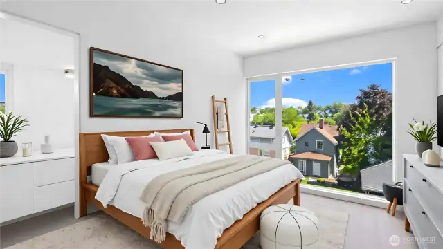 Primary Bedroom With Large Windows & Ample Natural Light. (Floor 2)