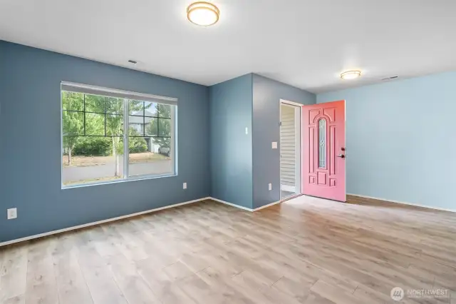 Come on in! Two tone color paint with white trim accent.