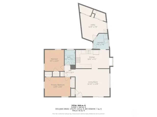 This thoughtfully designed floor plan features a spacious living room that flows seamlessly into the kitchen, three comfortable bedrooms including a primary suite, a full bath, and convenient laundry—offering both comfort and functionality in one layout.