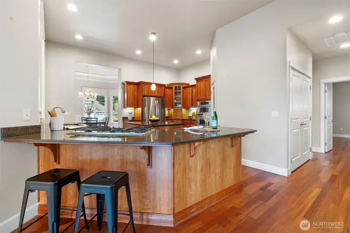 Lots of counter space, perfect for making awesome meals or if you love to cook....or love to supervise the chef!