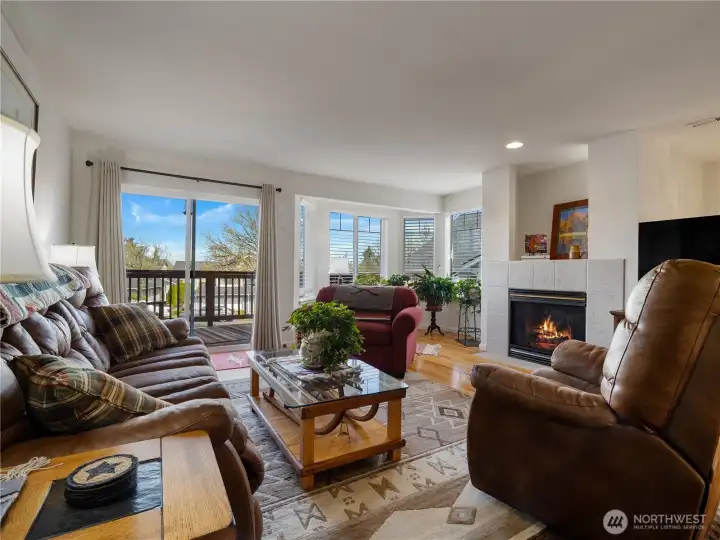 The large living room can accommodate oversized furniture but will also look great with a sleaker, more modern style.