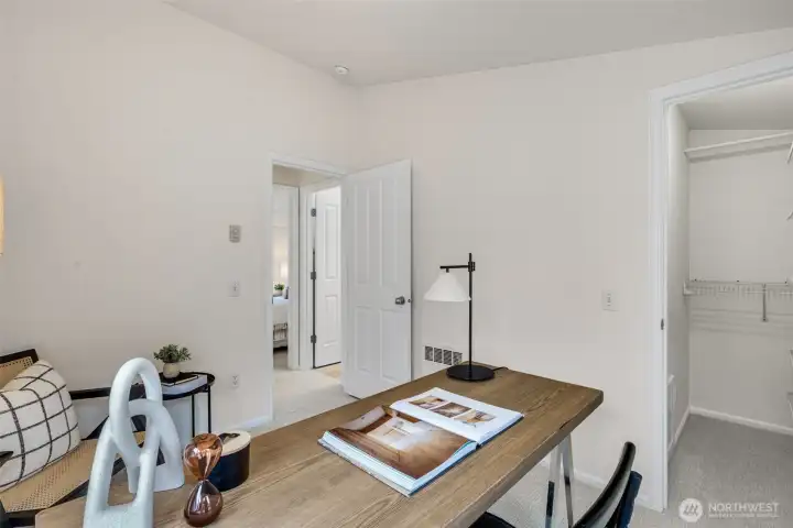 Bedroom 2. Vaulted ceilings and quiet off the street.
