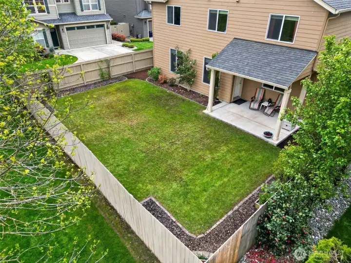 Large, Level, Fenced Yard