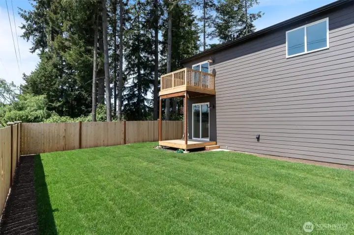 Big Backyard is Landscaped and Fenced.