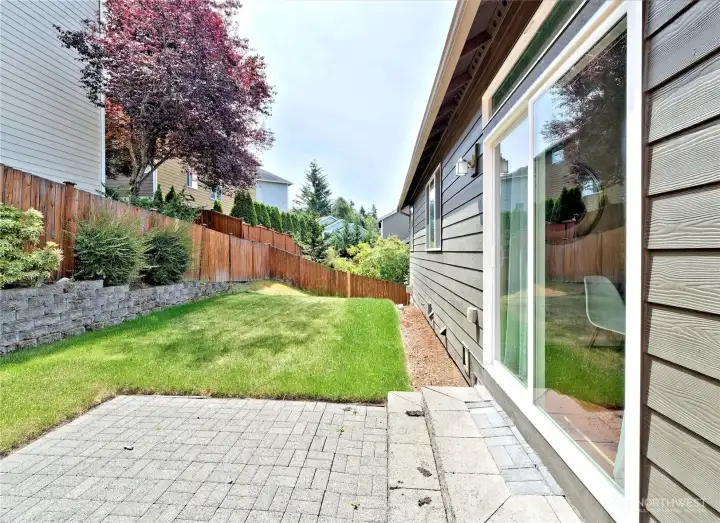 Backyard patio off kitchen