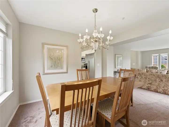 Elegant dining room offering ample space for large dining furniture and entertaining.