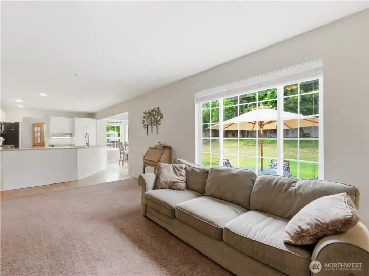spacious family room with tons of light!