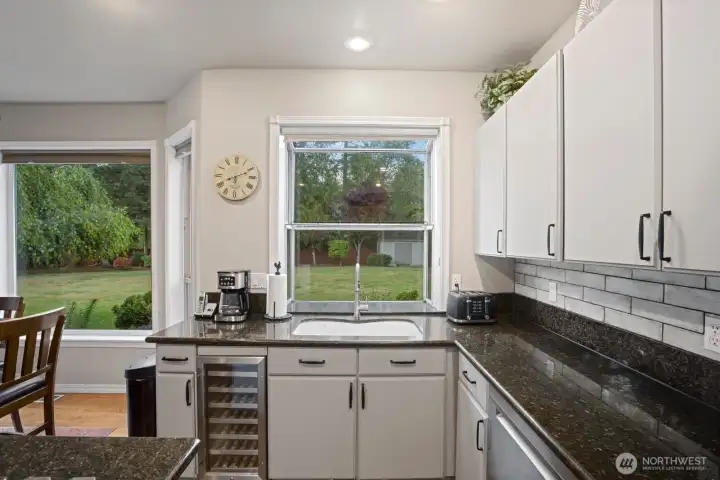 Wine Fridge and Picture Window
