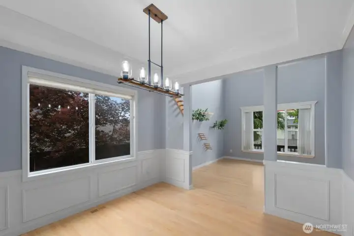 The dining area connects seamlessly to the main living space, creating an open flow for everyday living and entertaining. The dining area connects seamlessly to the main living space, creating an open flow for everyday living and entertaining.