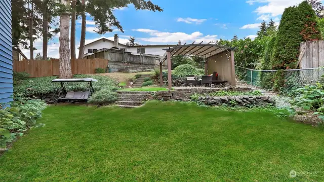 Backyard as seen from side gate