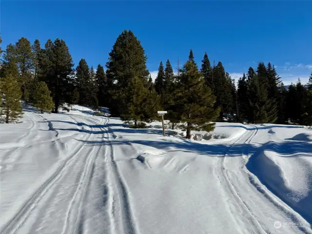 Snowmobile into Liberty Mountain Community.