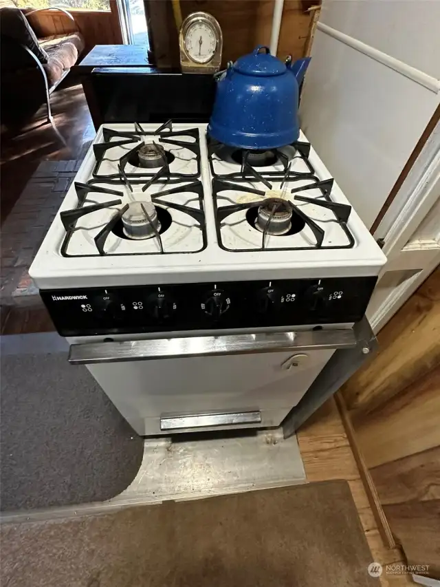 Propane stove.