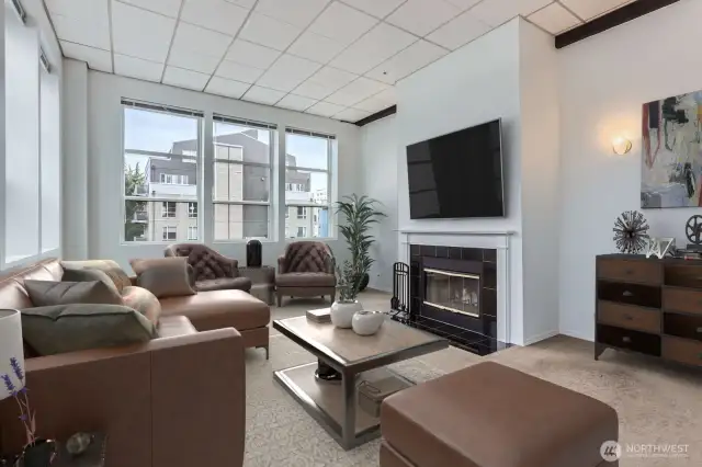 Wood burning fireplace, lots of closets and areas for storage and shelving.