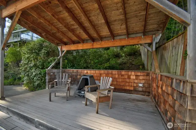 Love the covered Deck for hot days or cozy rainy days too.